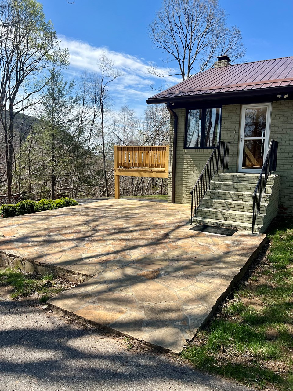 stone patio / back door